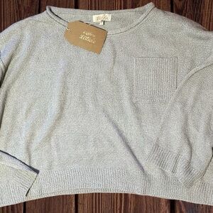 Slouchy Pocket Knit Sweater | Ash